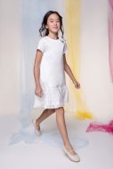 COCCODRILLO lühikeste varrukatega kleit ELEGANT JUNIOR GIRL, valge, WC3128205EJG-001