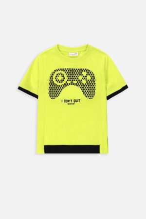 COCCODRILLO short sleeved t-shirt GAMER BOY KIDS, lime, WC4143201GBK-030-116, 116 cm 